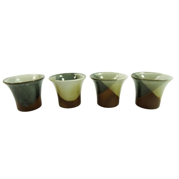 4 Pottery Craft USA Stoneware Tumblers Vintage Mid Century Modern MCM Cups - Picture 7 of 9